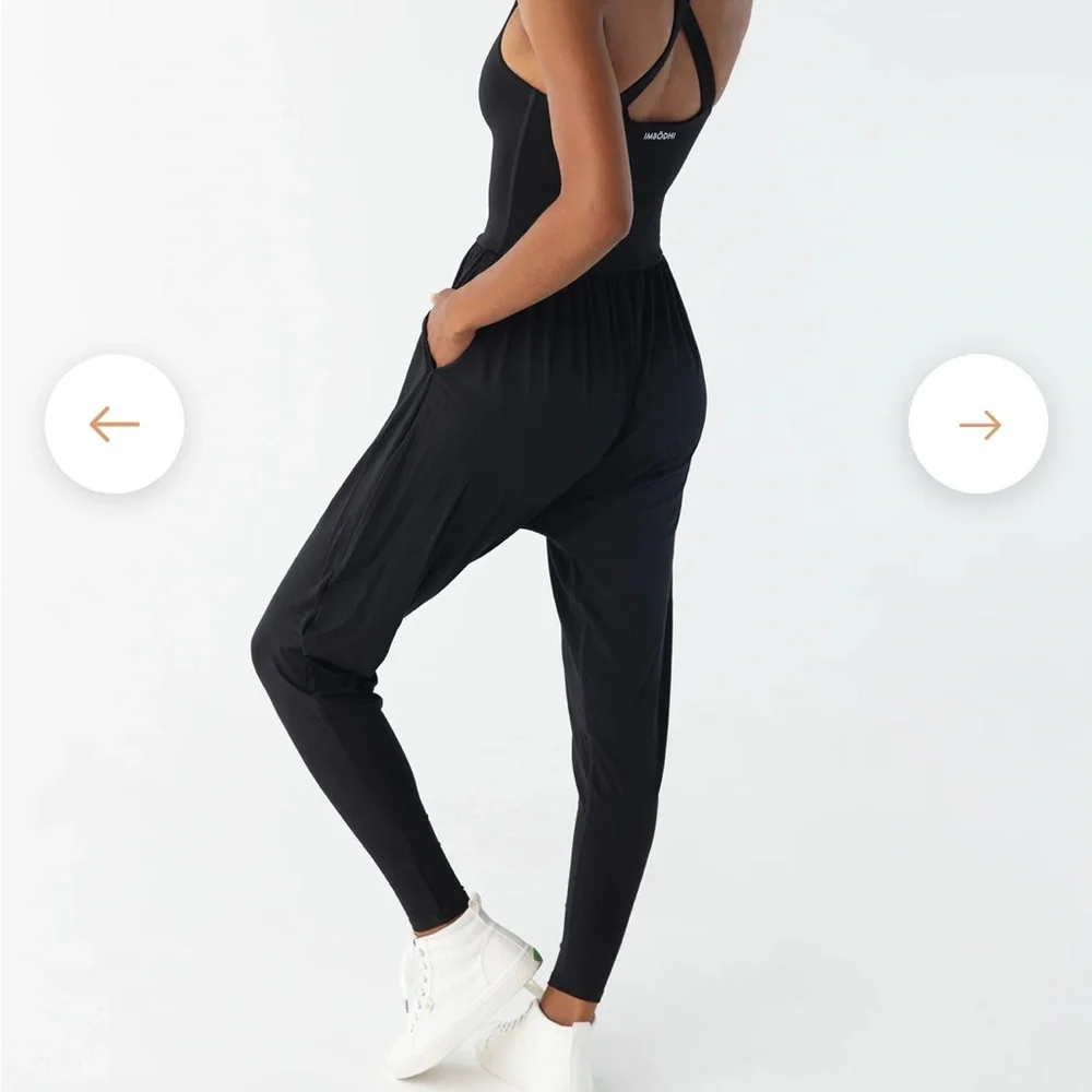 Black Racerback Jumpsuit Romper - Picture 4 of 5